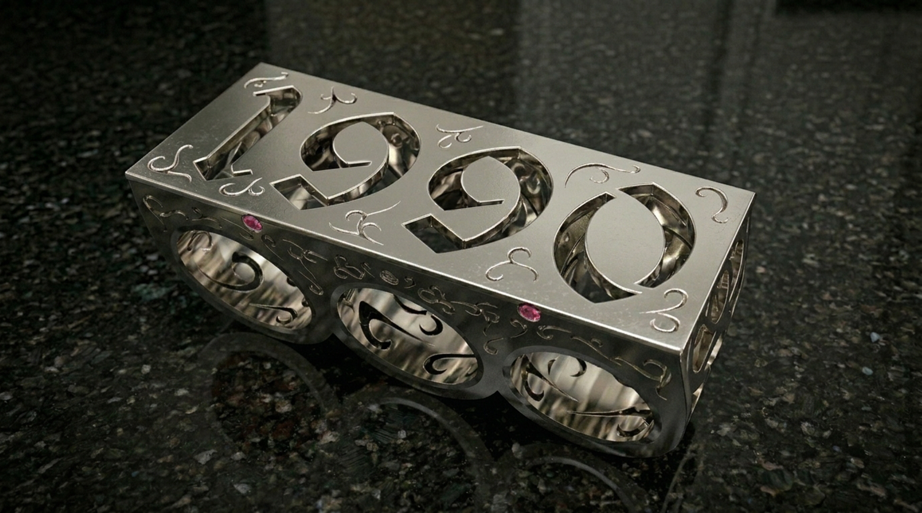 Birth-Year 3 Finger Ring
