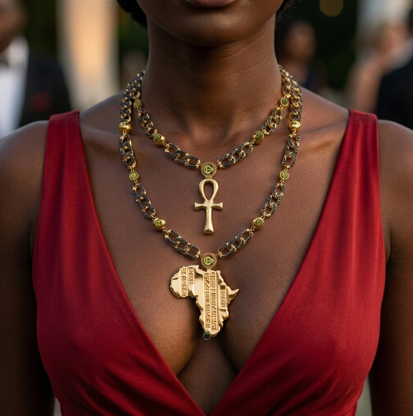 Ankh and Afrika Pendant and Necklace